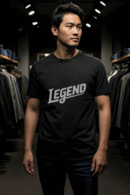 Black Slim Fit Cotton Blend T-Shirt with Bold Bull Graphic (Free size)
