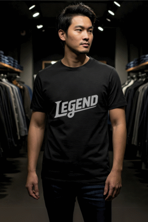 Black Slim Fit Cotton Blend T-Shirt with Bold Bull Graphic (Free size)