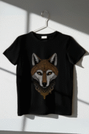 Mystic Wolf Black T-Shirt (Free size)