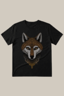 Mystic Wolf Black T-Shirt (Free size)