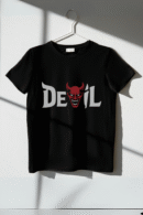 DEVIL Graphic Black T-Shirt (Free size)