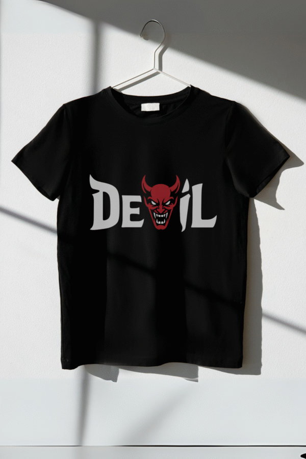 DEVIL Graphic Black T-Shirt (Free size) - Image 2