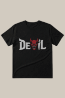 DEVIL Graphic Black T-Shirt (Free size)