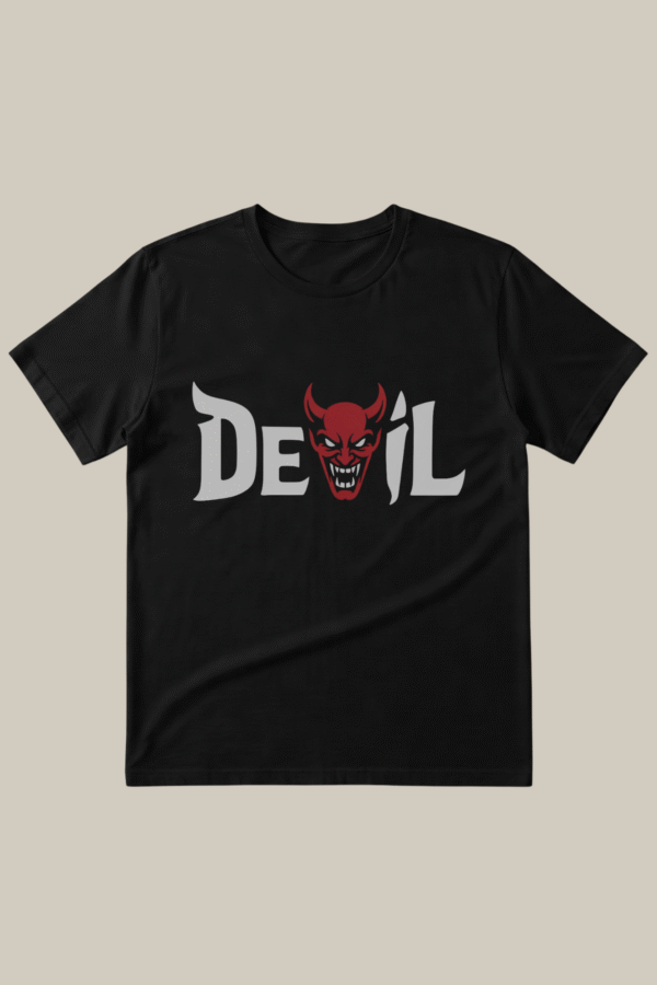 DEVIL Graphic Black T-Shirt (Free size) - Image 3